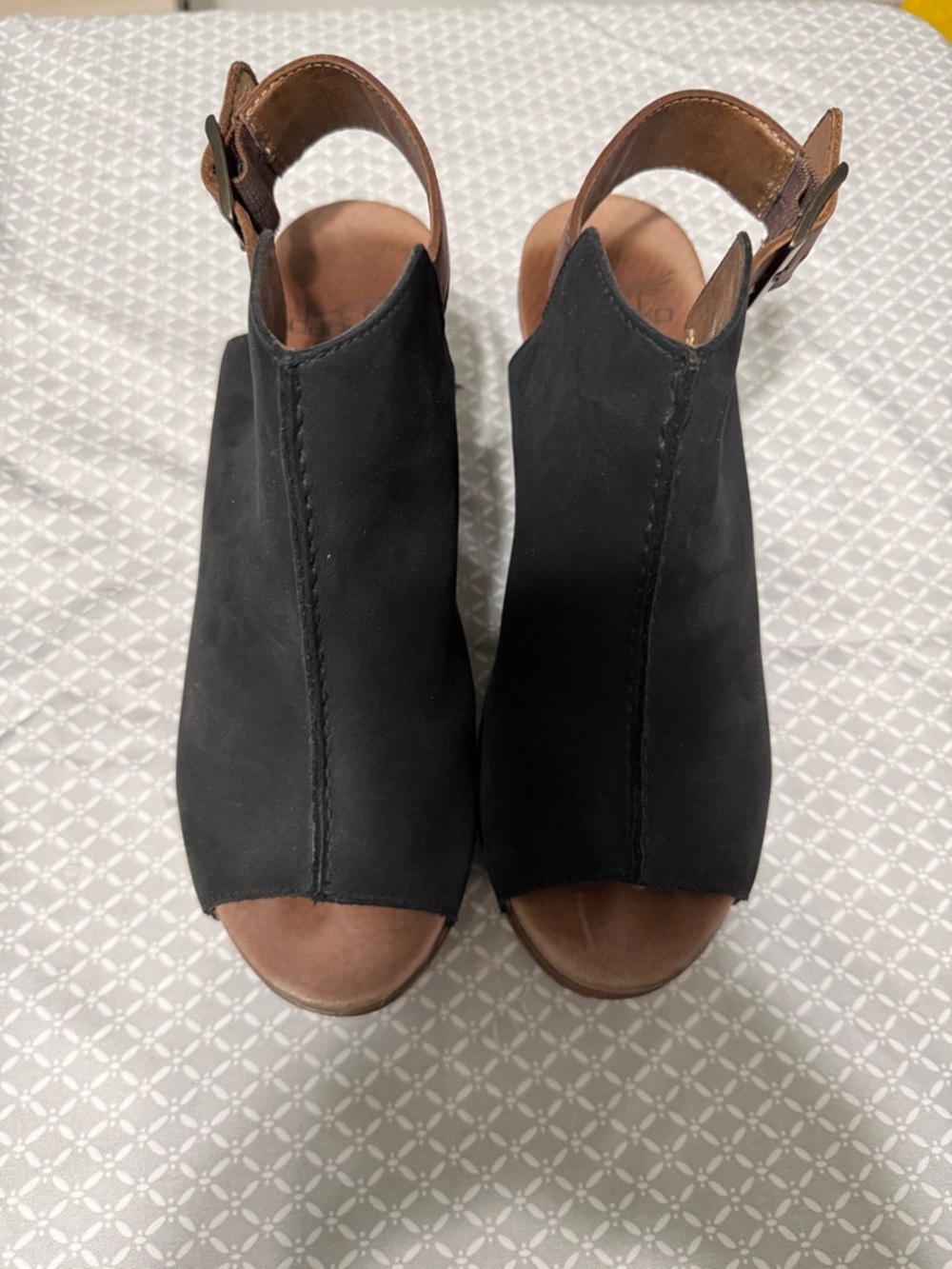 Dansko Black Leather Slide Sandal with Slingback Strap 38/ US 7.5-8